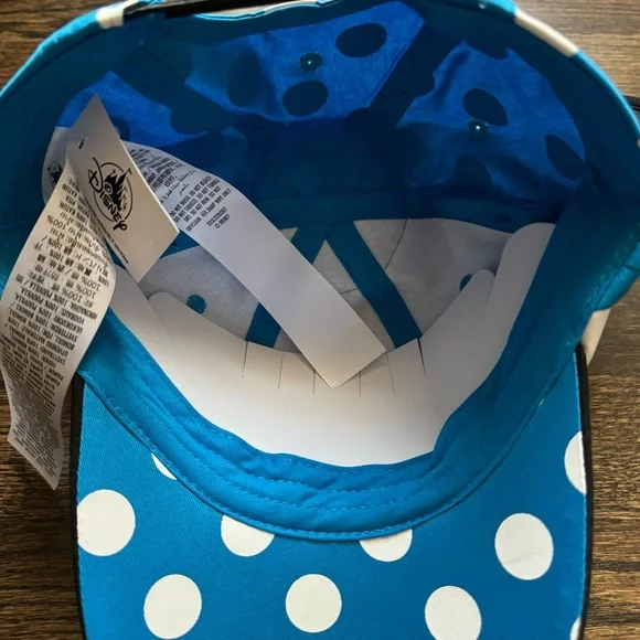 Disney Parks Blue Polka Dot Steamboat Minnie Ears Daisy Flower Baseball Hat NWT - Picture 4 of 5